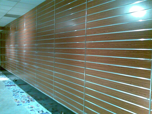 cherry slatwall installed